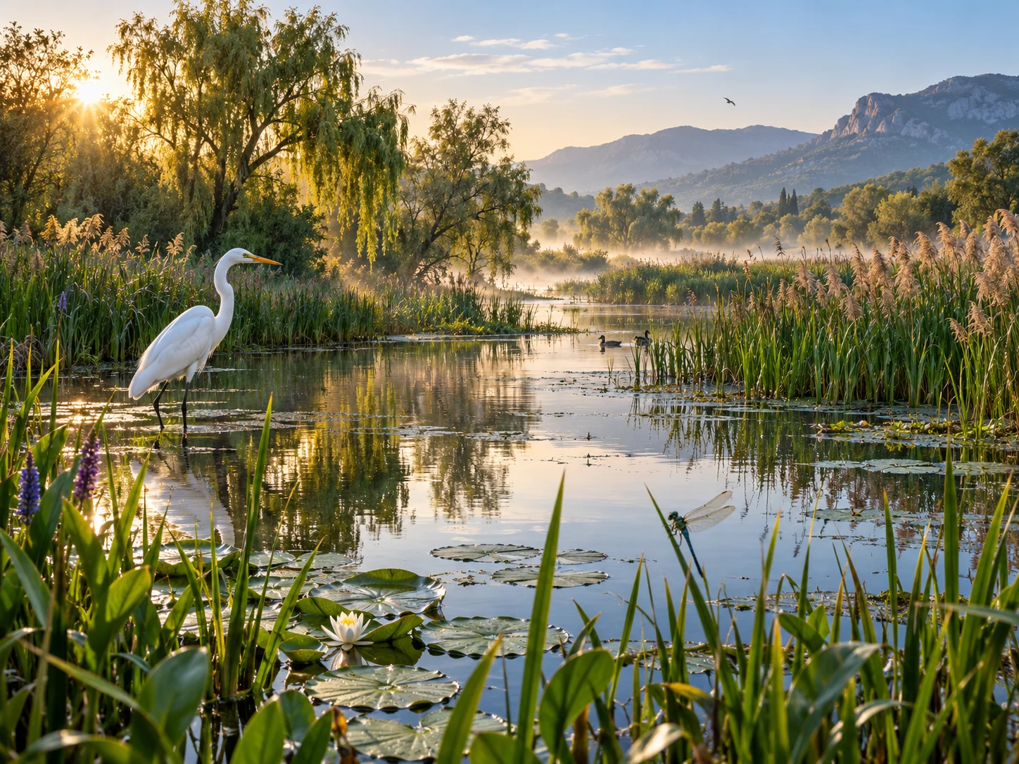 AI-generated illustrative wetland for the search example